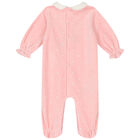 Baby Girls Pink Velour Babygrows (2 Pack), 1, hi-res